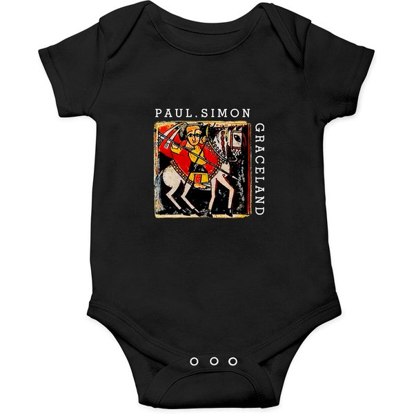 1987 Paul Simon Graceland Tour Concert Australian Black Onesies-image