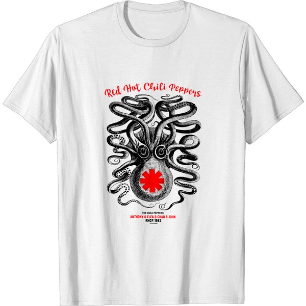 Red Hot Chili Peppers Octopus 1983 T-Shirt, Rhcp T-Shirt, Funk Rock Band Shirt-image
