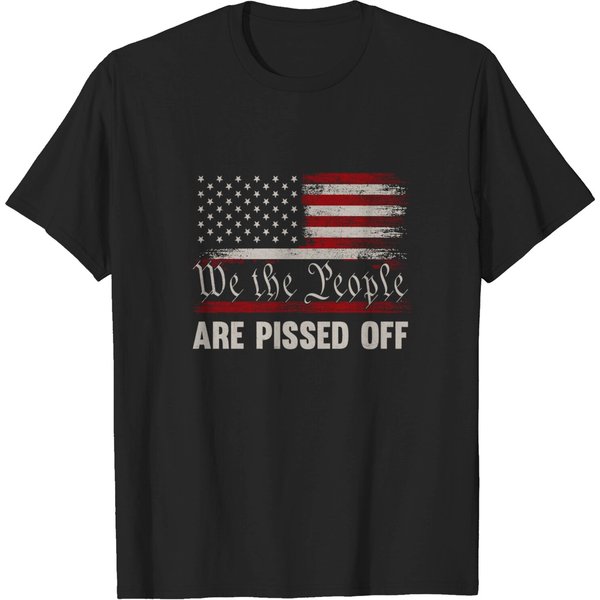 We The People Are Pissed Off Vintage Us America Flag T-Shirt-image