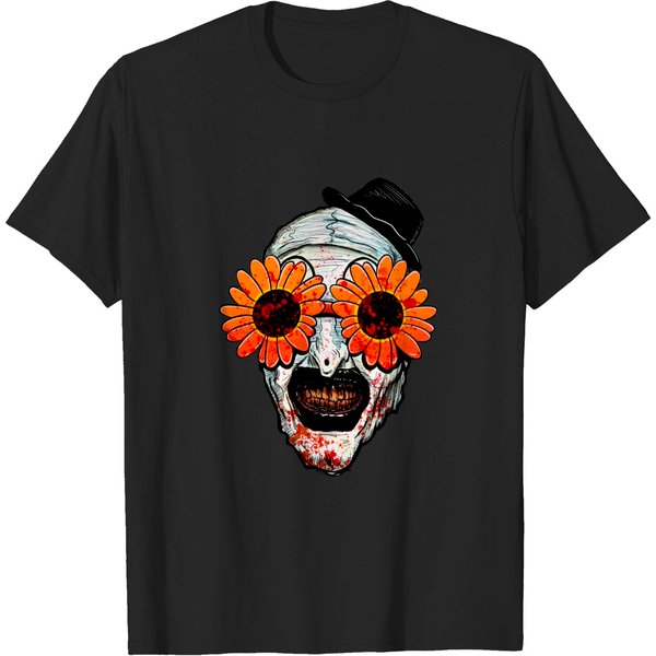 Art The Clown Terrifier 2 Sunflower Sunglasses T-Shirt-image