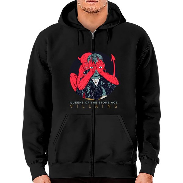 Queens Of The Stone Age Unisex Zip Hoodies: Villains (album)