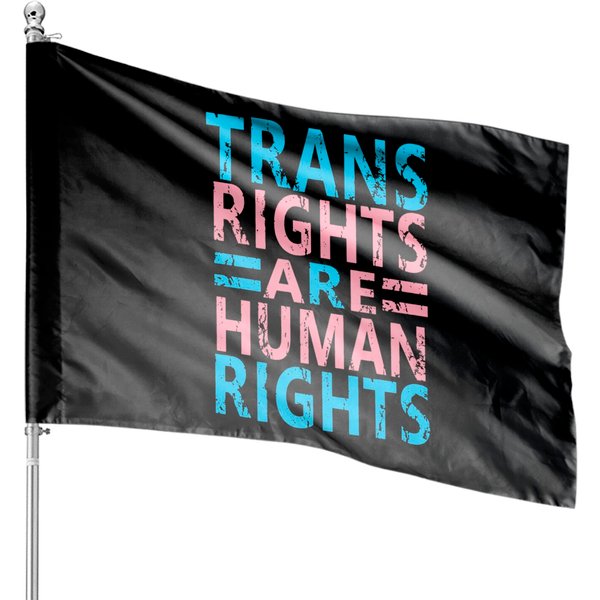 Trans Rights Are Human Rights House Flags-image