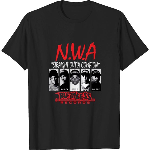 Nwa Straight Outta Compton Old School Hip Hop Rap T-Shirt-image