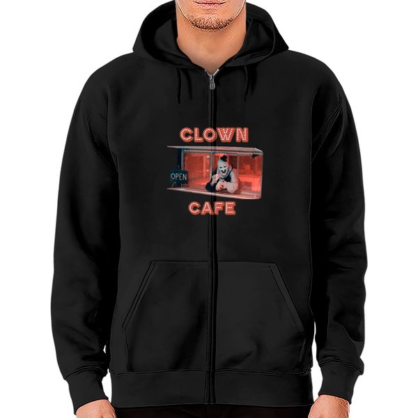 Terrifier Clown Cafe Zip Hoodies