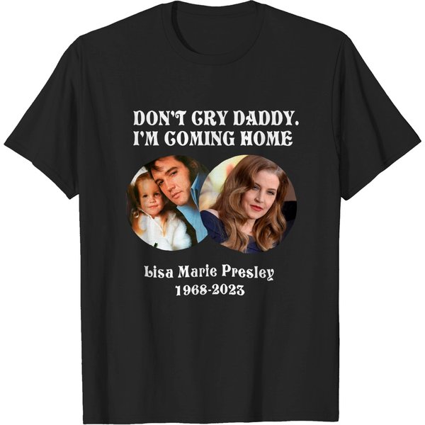 In Memory Of Lisa Marie Presley Shirt, Elvis Presley And His Daughter T-Shirt-image
