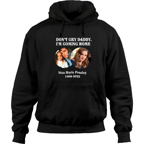 In Memory Of Lisa Marie Presley Hoodies, Elvis Presley And His Daughter Hoodies-image
