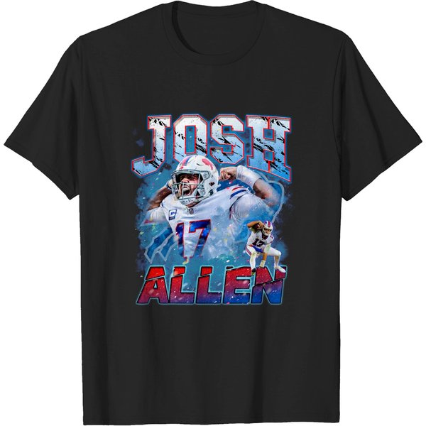 Josh Allen Bills T-Shirt, Vintage 90S Josh Allen Buffalo Shirt-image