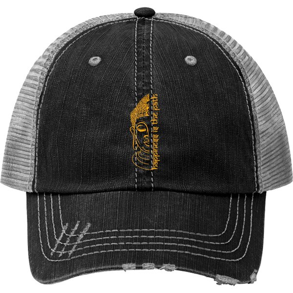 Happiness Is The Path Buddha Trucker Hats-image