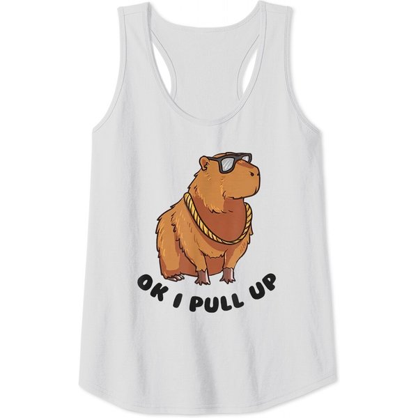 Ok I Pull Up Funny Capybara Glasses Dank Meme Tank Tops Tank Tops-image