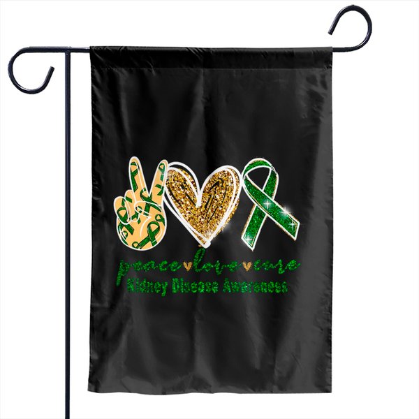 Peace Love Cure Kidney Disease Awareness Garden Flags Garden Flags-image