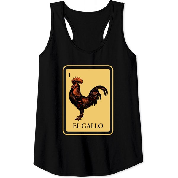 Mexican El Gallo Lottery Traditional Rooster Bingo Tank Tops-image