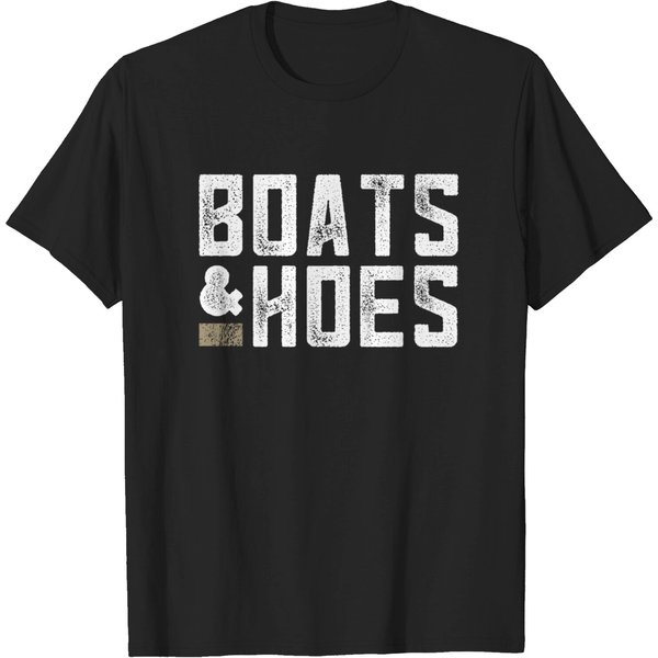 Boats & Hoes - Funny Boat Lover Gift T-Shirt-image