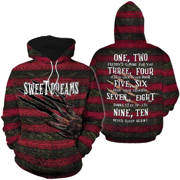 Freddy Krueger A Nightmare On Elm Street Halloween Horror Movie 3D Hoodie-image