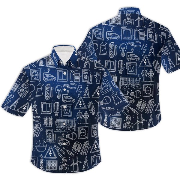 Electrician Hawaiian Shirt, Funny Electrician Shirt-image