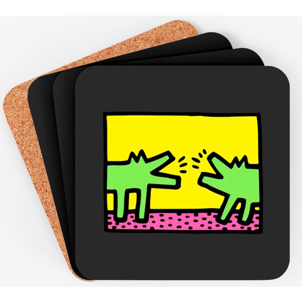 Keith Haring Dog Merch Coasters-image