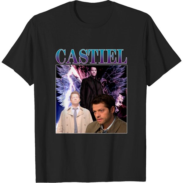 Castiel T Shirt Misha Collins Supernatural Dean Sam John Winchester Crowley Unisex T-Shirt-image