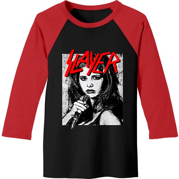 Buffy Vampire Metal Mashup Baseball Tees-image