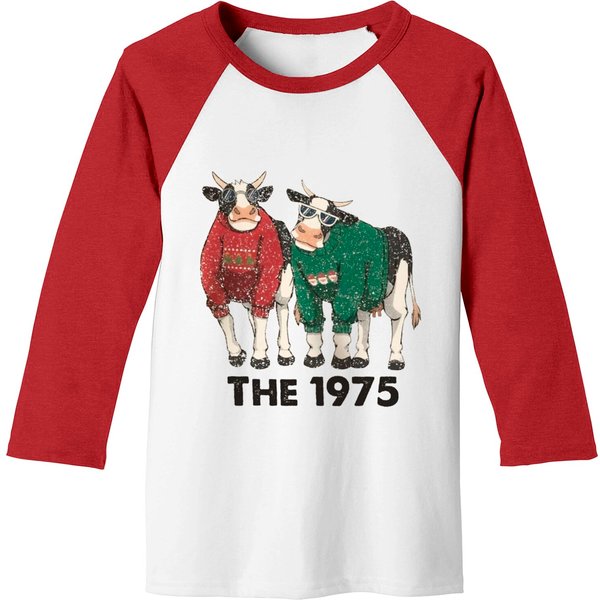 The 1975 Baseball Tees - Cow Wearing Sweater Design