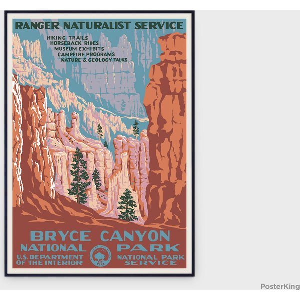 Bryce Canyon National Park 1940 Travel Original Vintage Poster-image