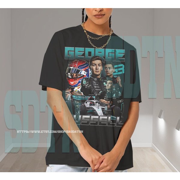 George Russell Shirt Driver Racing Championship Formula Racing Tshirt-image