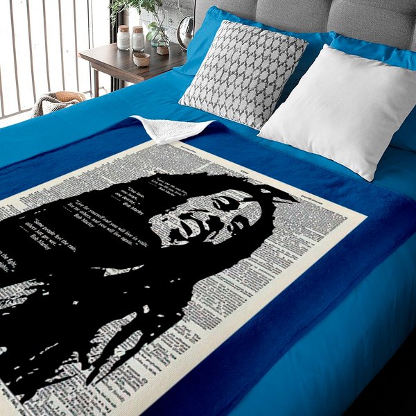 Bob Marley Silhouette On Newspaper Baby Blankets-image