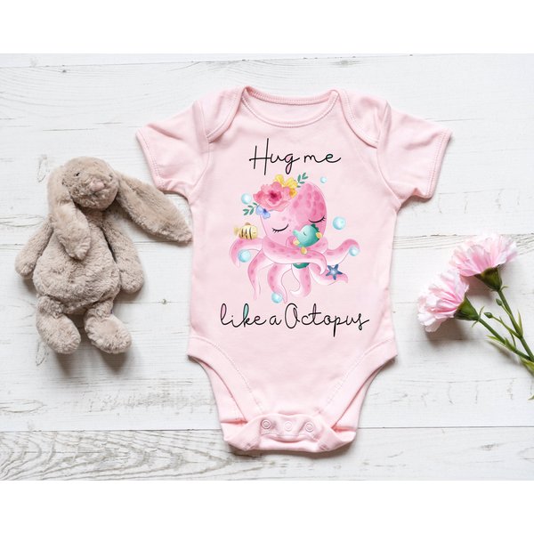 Octopus Onesie Hug Me Like A Octopus Baby Onesie-image