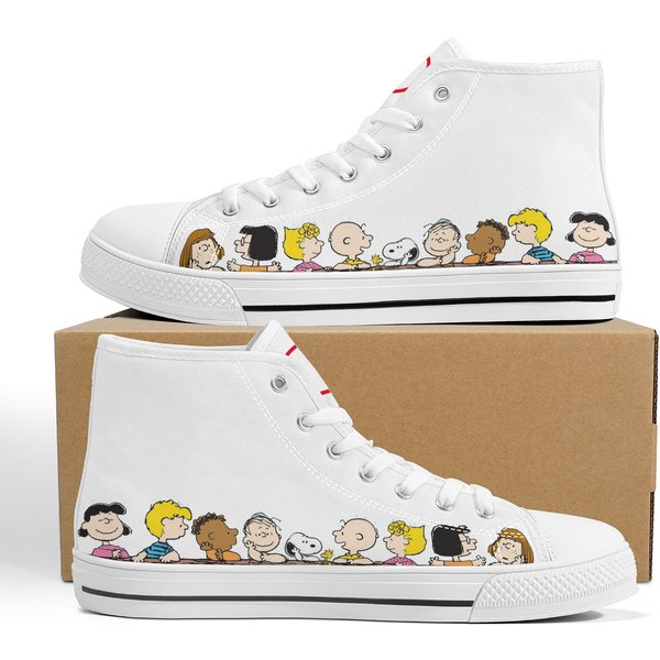 Friends For Life | High-top Canvas Shoes | Thats What Friends Are For | Woodstock | Charlie Brown | Lucy