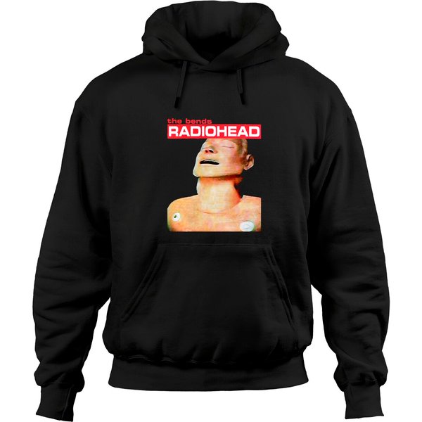 Radiohead The Bends Logo Basic Hoodies Rock Band Unisex Black Hoodies-image
