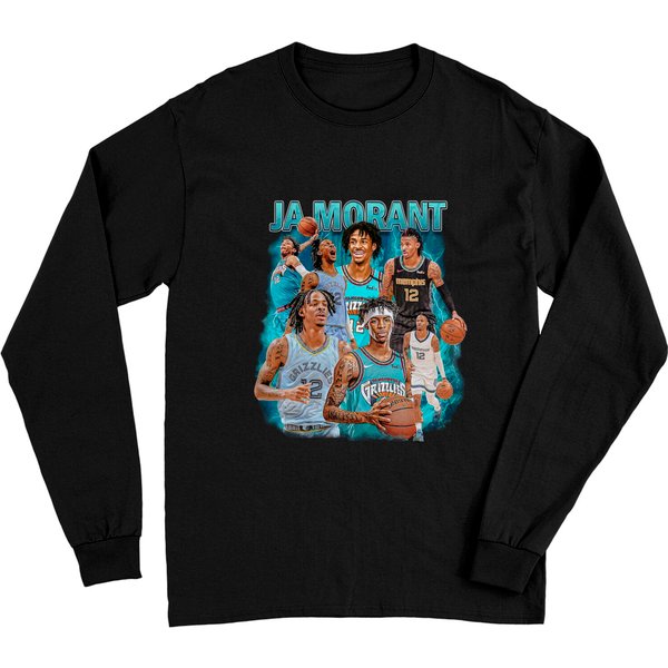 Ja Morant Vintage 90S Bootleg Classic Graphic Long Sleeves | Ja Morant Basketball Bootleg Rap Long Sleeves-image