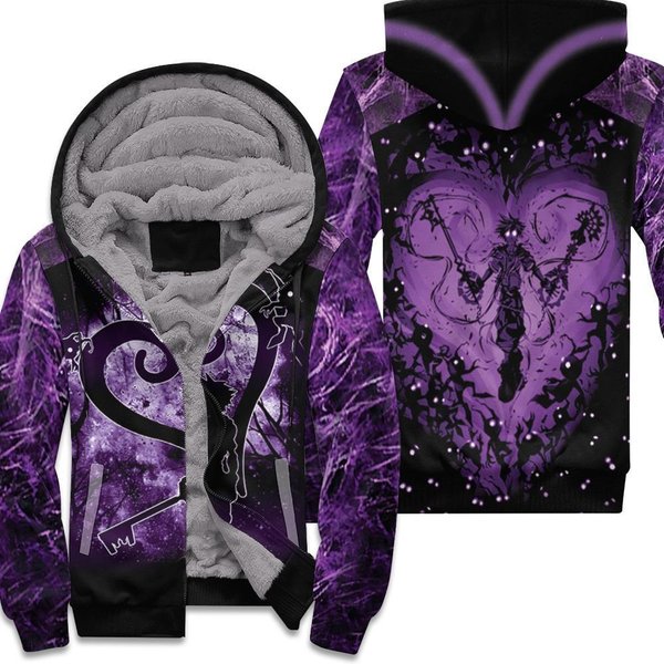 Sora Heartless Kingdom Hearts Shadow Purple Unisex Fleece Hoodie-image