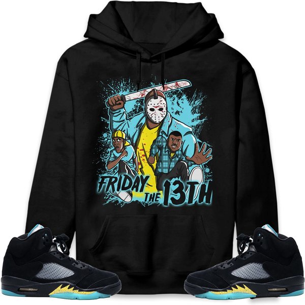 Deadly Friday Unisex Hoodie Match Jordan 5 Aqua-image