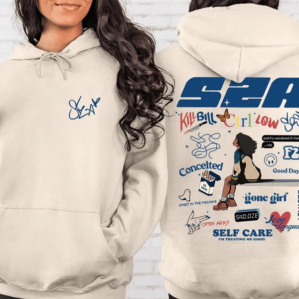 2 Sides Sza Sos Full Tracklist Hoodie, Vintage Sza Shirt, S.Z.A Hoodie-image