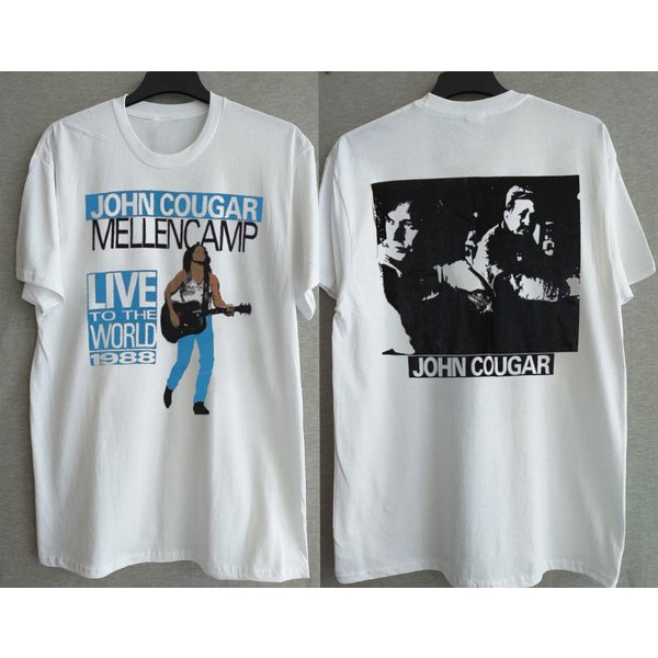 John Cougar Mellencamp Live To The World 1988 T-Shirt-image