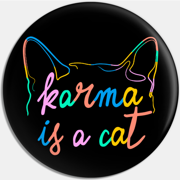 Karma Is A Cat Pin-image