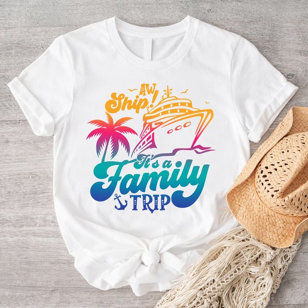 Aw Ship! It's A Family Trip, Family Cruise Shirts-image