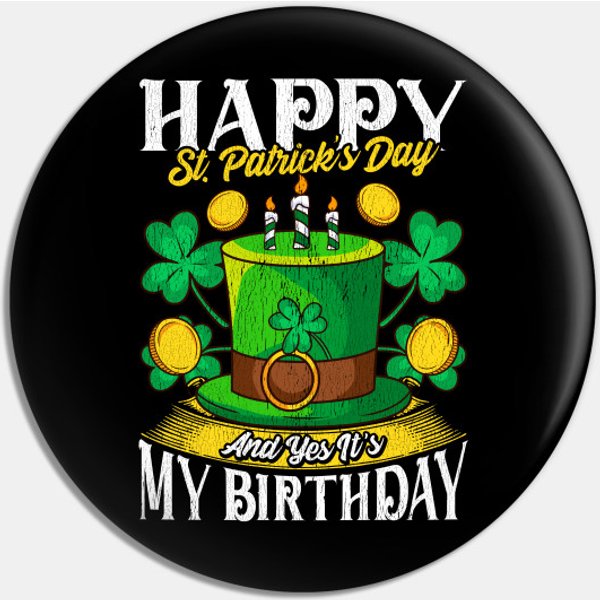 Birthday Happy St. Patricks Day Birthday Gift Pin-image