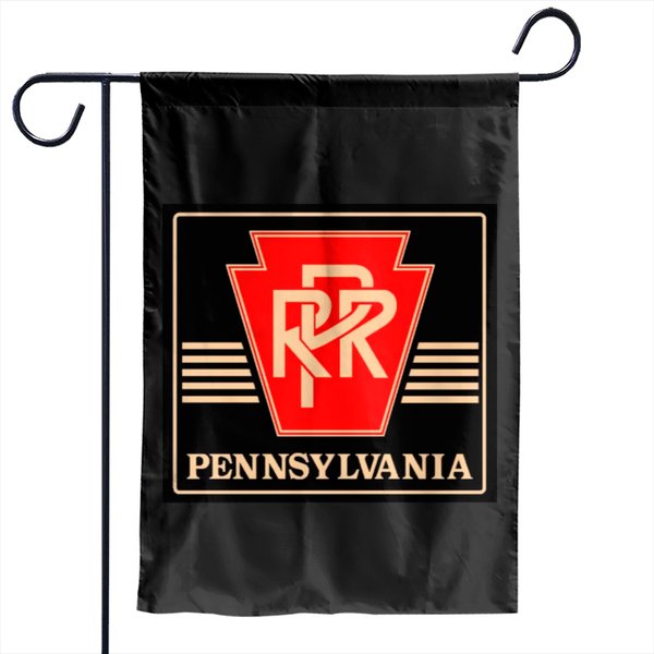 Pennsylvania Railroad Logo Black & Gold Garden Flags-image