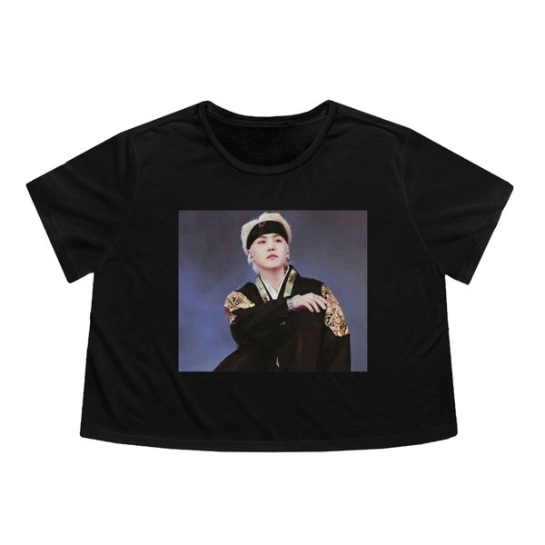 Suga Of Bts Flowy Cropped Tee