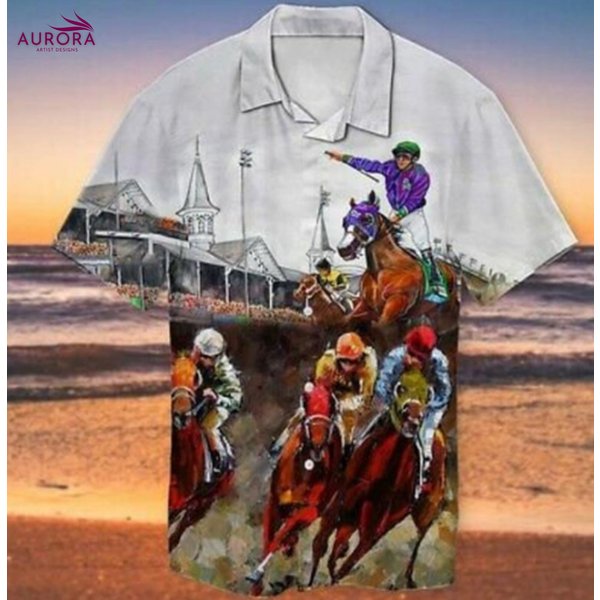 Kentucky Derby Horse Racing Hawaiian Shirt Shirt 3D Hawaiian Shirts-image