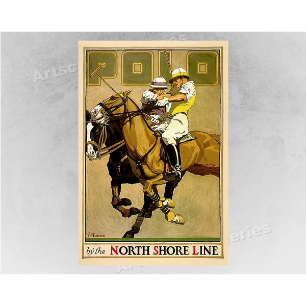1923 By The North Shore Line "polo" Vintage Style Travel Poster