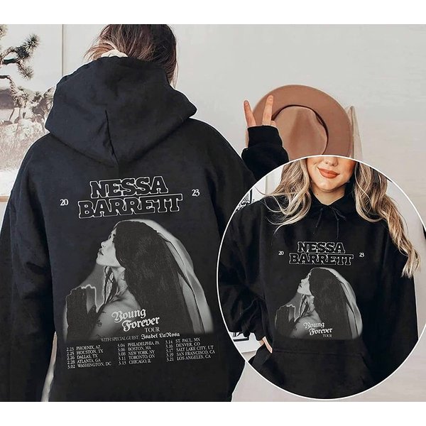 Nessa Barrett 2023 Tour Shirt For Fan, Nessa Barrett Young Forever Tour 2023 2 Sided Hoodie-image