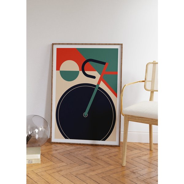 Bicycle Bauhaus Poster | Vintage Mid-century Style