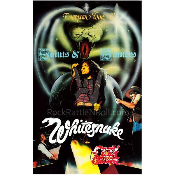 Whitesnake 1983 Concert Poster Ozzy Osbourne European Tour-image