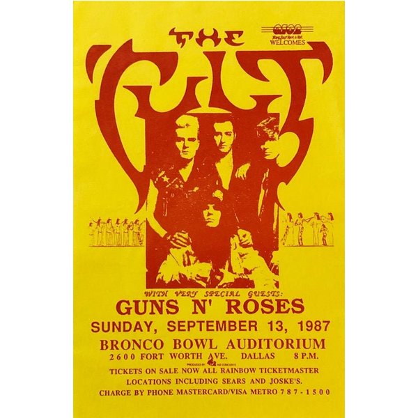 The Cult Gnr 1987 Concert Poster 1
