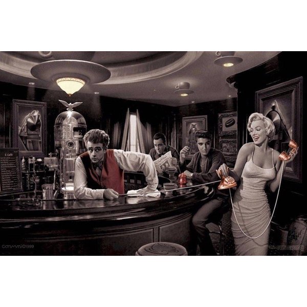 Marilyn Monroe James Dean Elvis Presley Art Poster-image