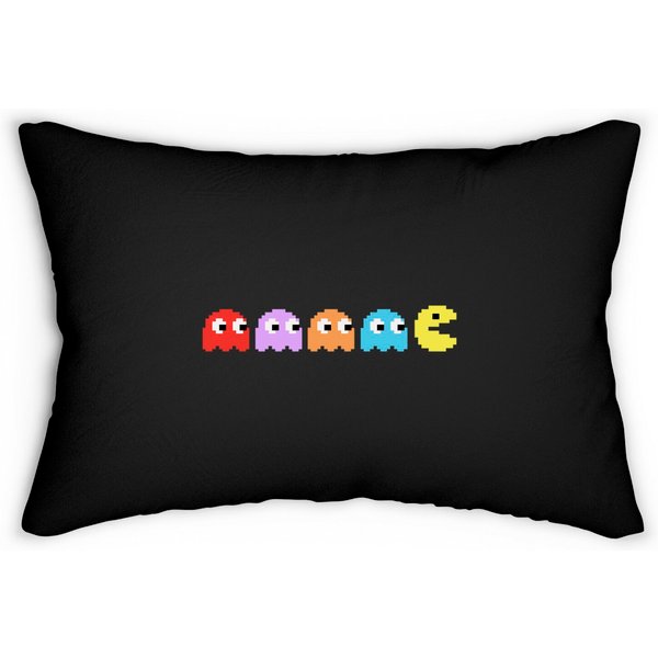 Pac Man Lumbar Pillows, Pacman And Ghosts Lumbar Pillows-image