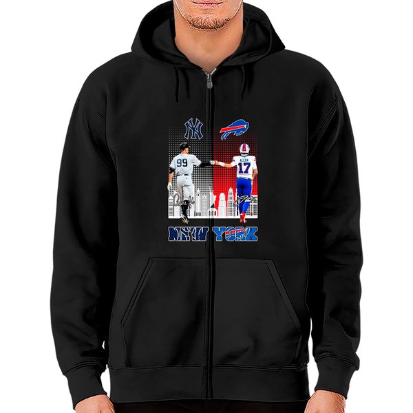 The New York City Sports Teams Aaron Judge Josh Allen Signature Zip Hoodies