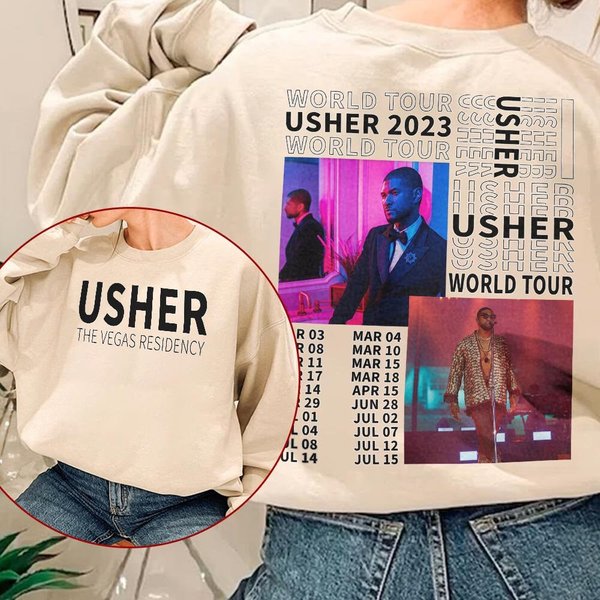 Usher My Way The Vegas Residency Tour 2023 , Usher Rnb Music Concert Shirt-image