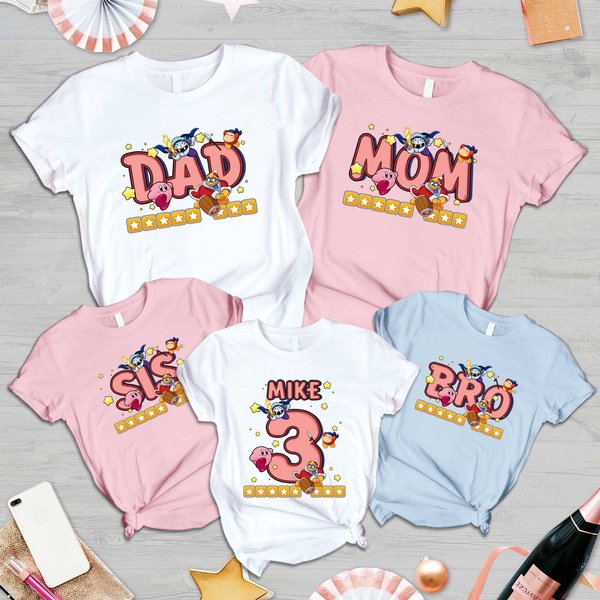 Kirby Family Birthday Video Game Shirt-image