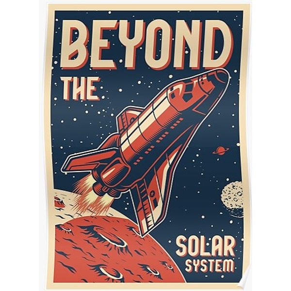 Beyond The Solar System Vintage Space Adventure Premium Matte Vertical Poster-image